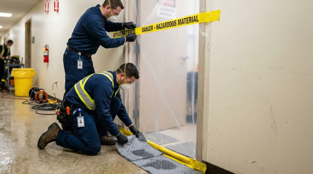 8. How do professionals stop water from spreading