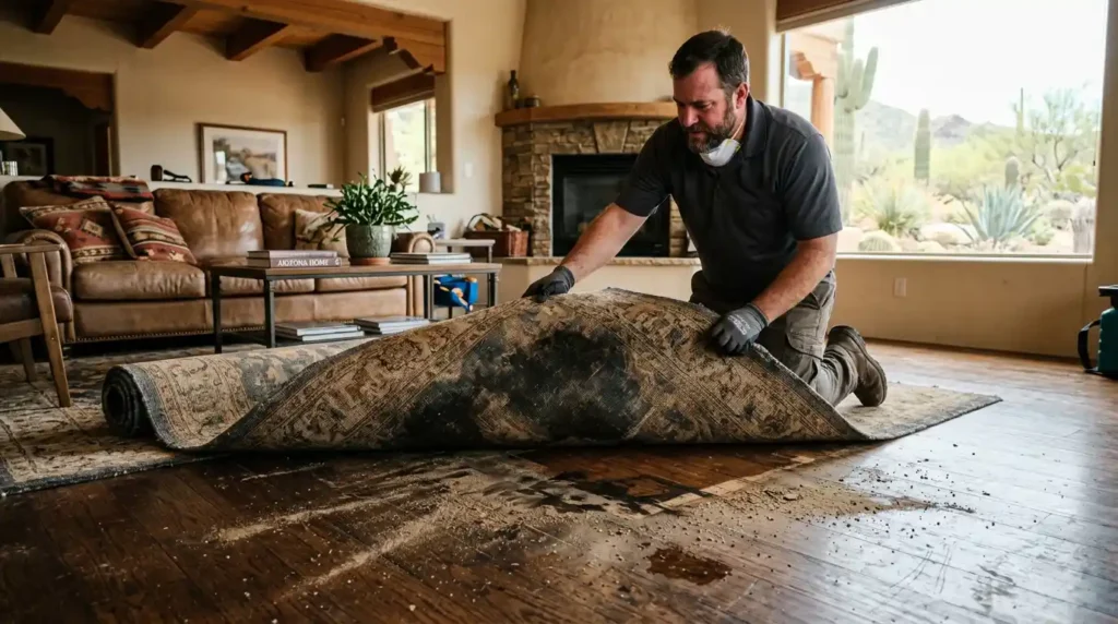 🔟 Why Area Rugs Trap Sand, Moisture, and Odor After Small Leaks